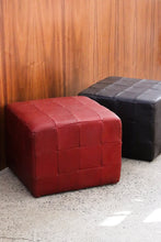 Load image into Gallery viewer, Danish Leather Patchwork Ottoman
