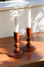 Load image into Gallery viewer, Sculptural Wood Candlestick Holders
