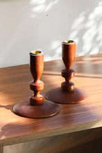 Load image into Gallery viewer, Sculptural Wood Candlestick Holders
