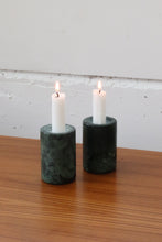 Load image into Gallery viewer, Green Marble Cylinder Candle Holders
