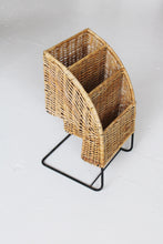 Load image into Gallery viewer, Wicker &amp; Iron Magazine Rack

