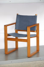 Load image into Gallery viewer, Blue Mid Century Sling Chair
