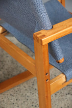 Load image into Gallery viewer, Blue Mid Century Sling Chair
