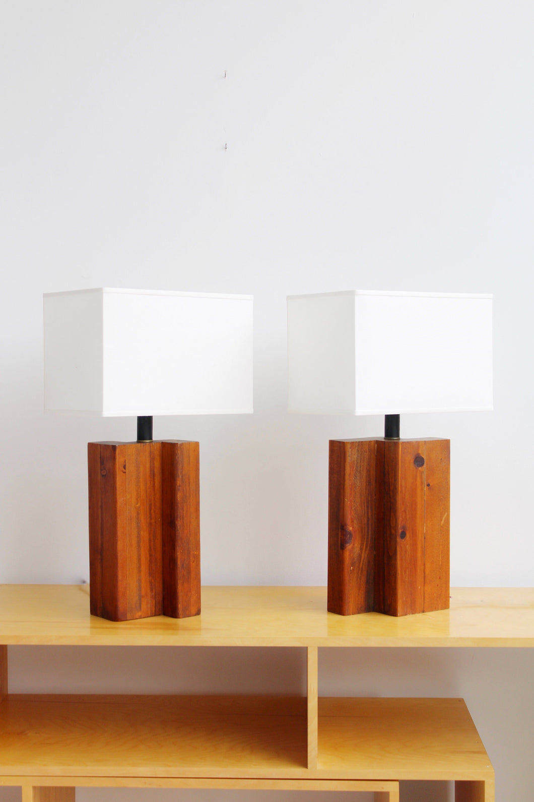 Blocky Wood Lamps
