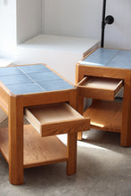 Load image into Gallery viewer, Oak &amp; Blue Tile End Tables
