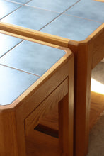 Load image into Gallery viewer, Oak &amp; Blue Tile End Tables
