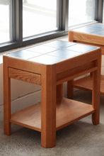Load image into Gallery viewer, Oak &amp; Blue Tile End Tables
