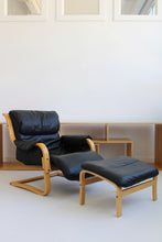 Load image into Gallery viewer, Leather Bentwood Lounge Chair &amp; Ottoman
