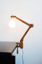 Load image into Gallery viewer, Articulating Wood Clamp Task Lamp
