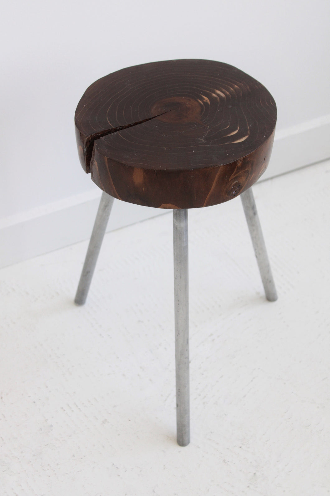 Wood Slab Tripod Stool