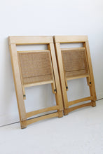 Load image into Gallery viewer, Cane Folding Chair Pair
