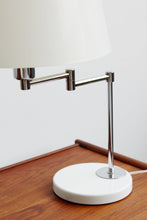 Load image into Gallery viewer, Plastic &amp; Chrome Swing Arm Table Lamp

