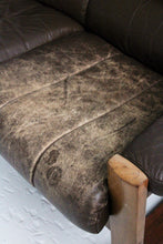 Load image into Gallery viewer, Leather Mid Century Loveseat
