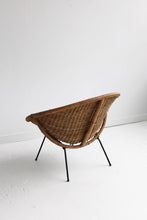 Load image into Gallery viewer, Mid Century Wicker &amp; Iron Hoop Chair
