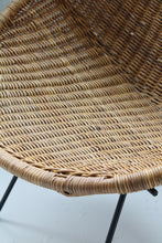 Load image into Gallery viewer, Mid Century Wicker &amp; Iron Hoop Chair

