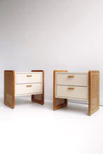 Load image into Gallery viewer, 70&#39;s Laminate &amp; Cane Nightstands
