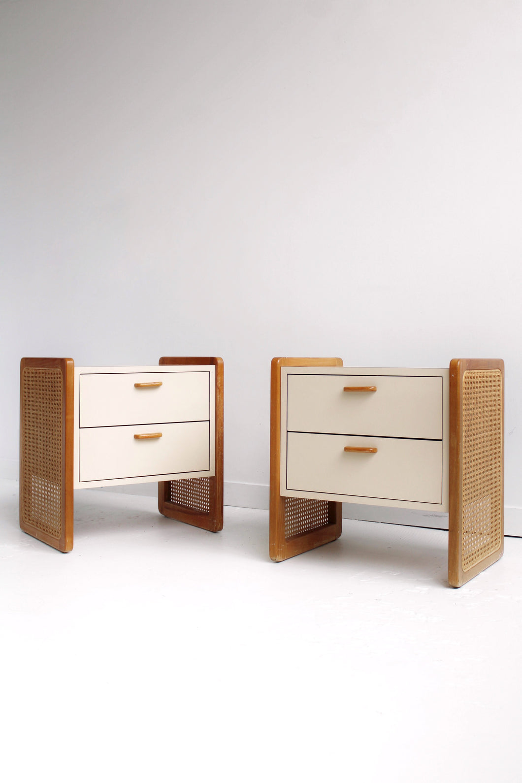 70's Laminate & Cane Nightstands