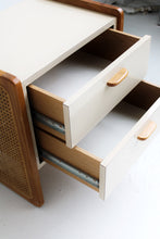 Load image into Gallery viewer, 70&#39;s Laminate &amp; Cane Nightstands
