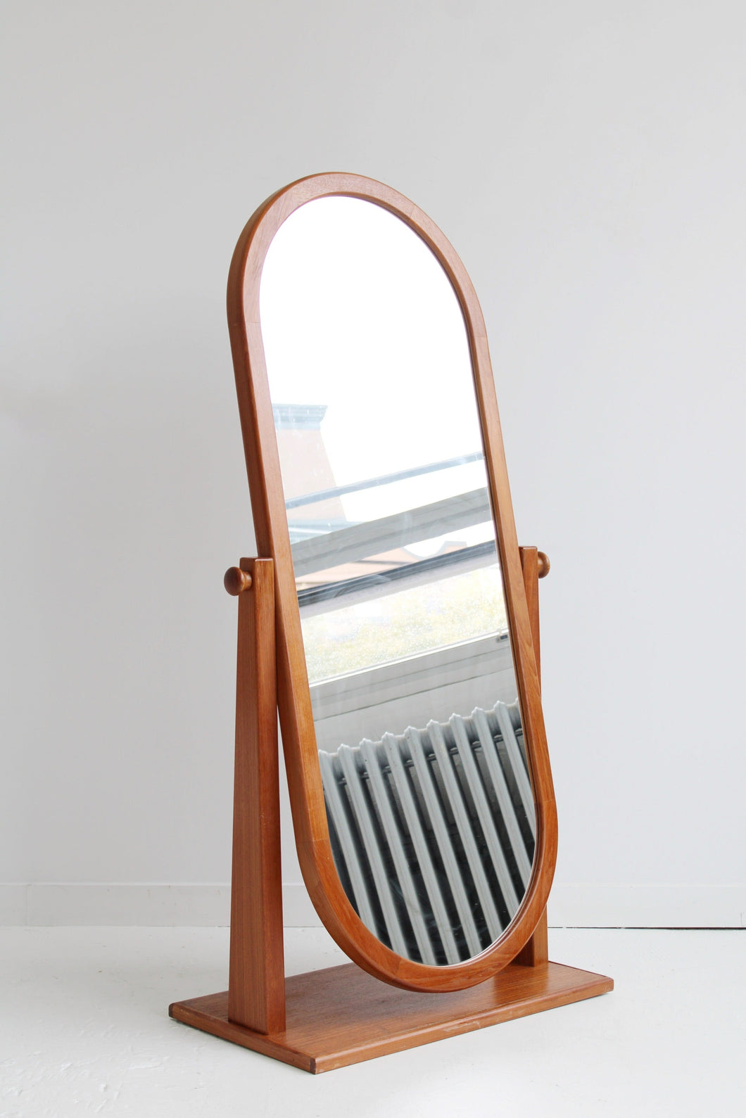 Mid Century Modern Teak Standing Mirror