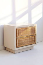 Load image into Gallery viewer, Laminate &amp; Wicker Nightstand
