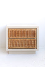 Load image into Gallery viewer, Laminate &amp; Wicker Nightstand
