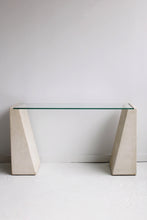 Load image into Gallery viewer, Plaster &amp; Glass Console Table
