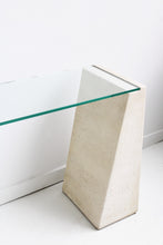 Load image into Gallery viewer, Plaster &amp; Glass Console Table
