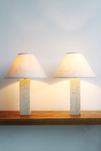 Load image into Gallery viewer, Travertine Lamp Pair
