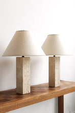 Load image into Gallery viewer, Travertine Lamp Pair
