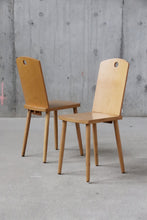 Load image into Gallery viewer, Vintage Blonde Wood Chairs - Pair
