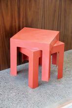 Load image into Gallery viewer, Salmon Parsons Plastic Stacking Tables
