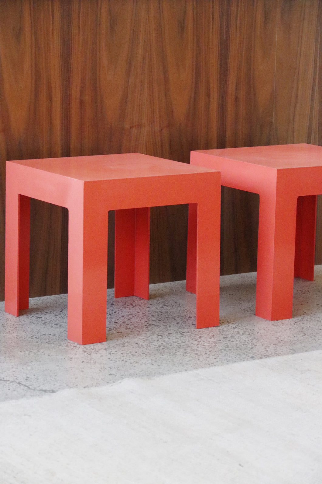 Salmon Parsons Plastic Stacking Tables