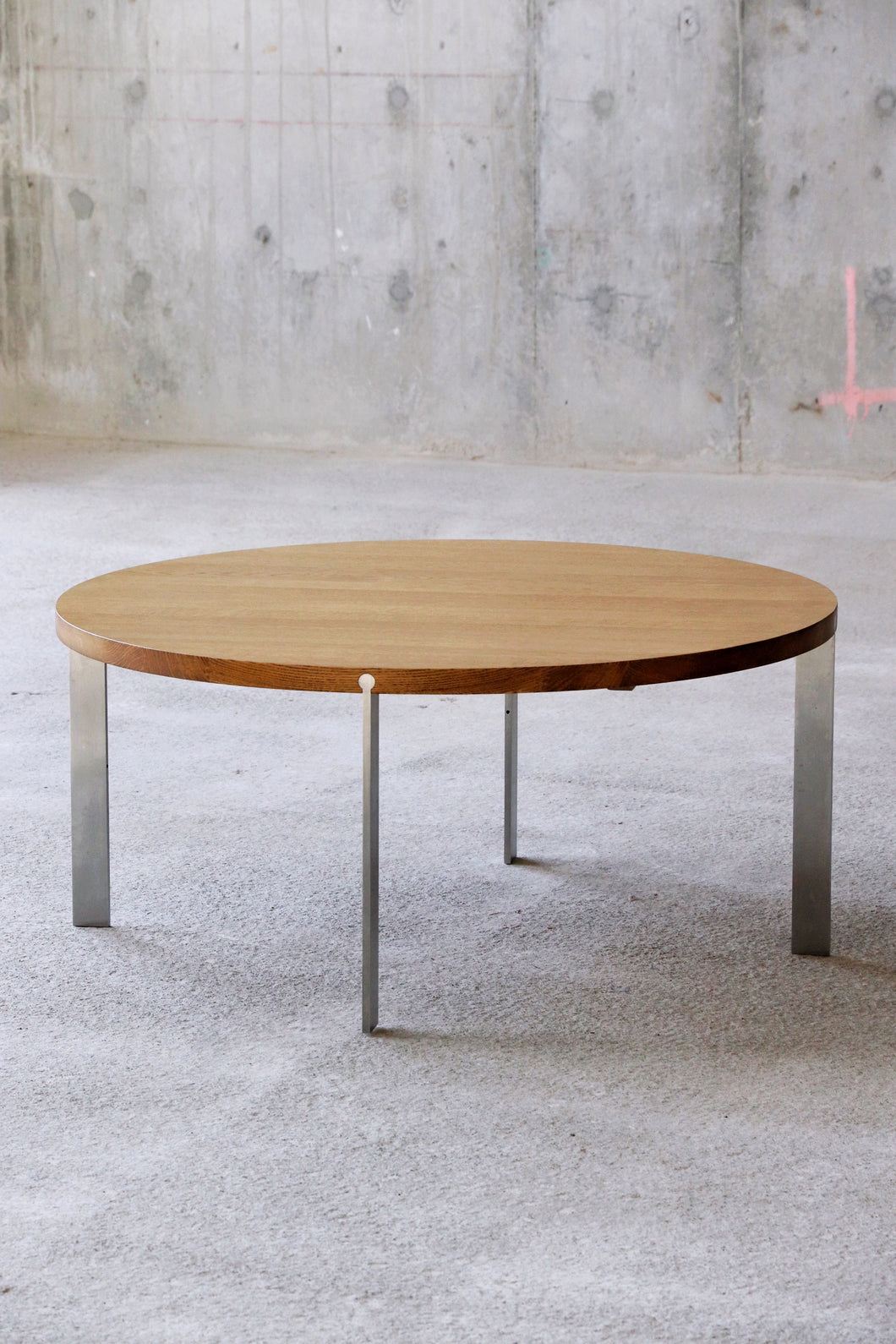 Danish Modern Oak & Aluminum Coffee Table