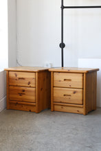 Load image into Gallery viewer, Danish Pine Nightstands By Drylund

