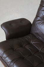 Load image into Gallery viewer, Sculptural Teak &amp; Leather Lounge Chair
