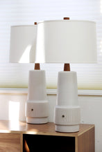 Load image into Gallery viewer, Large Martz Ceramic &amp; Walnut Lamp By Marshall Studios
