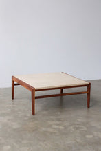 Load image into Gallery viewer, Mid Century Walnut &amp; Travertine Coffee Table
