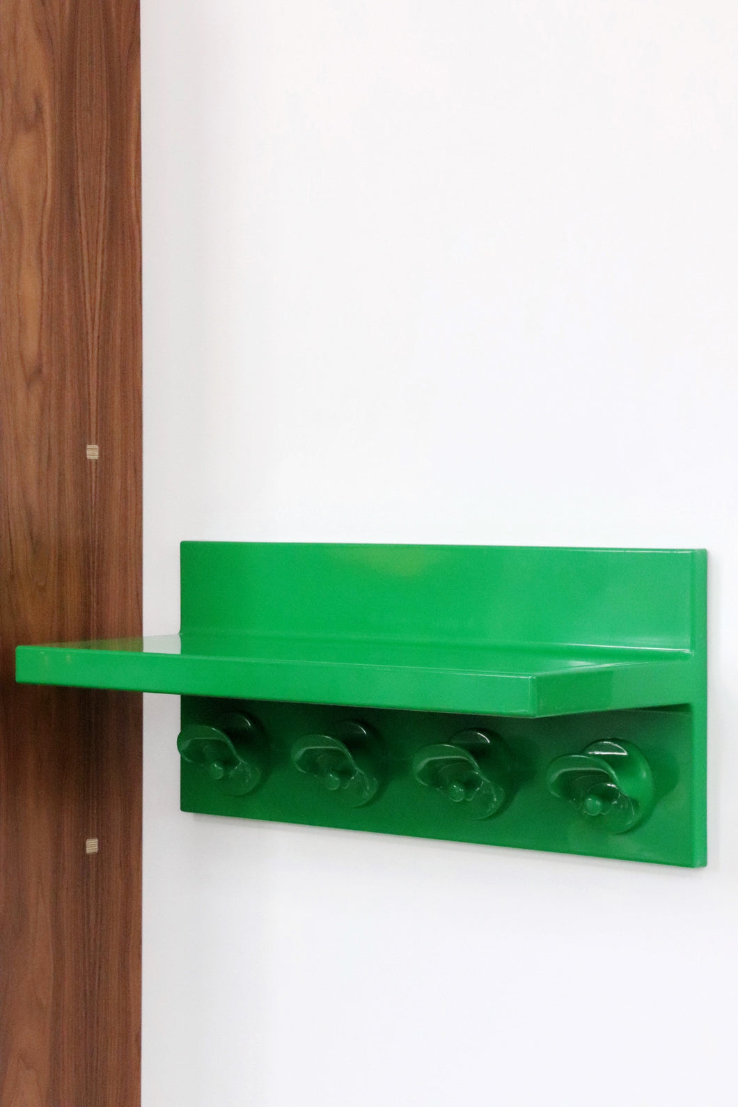 1970's Green Plastic Coat Rack Shelf By Kartell