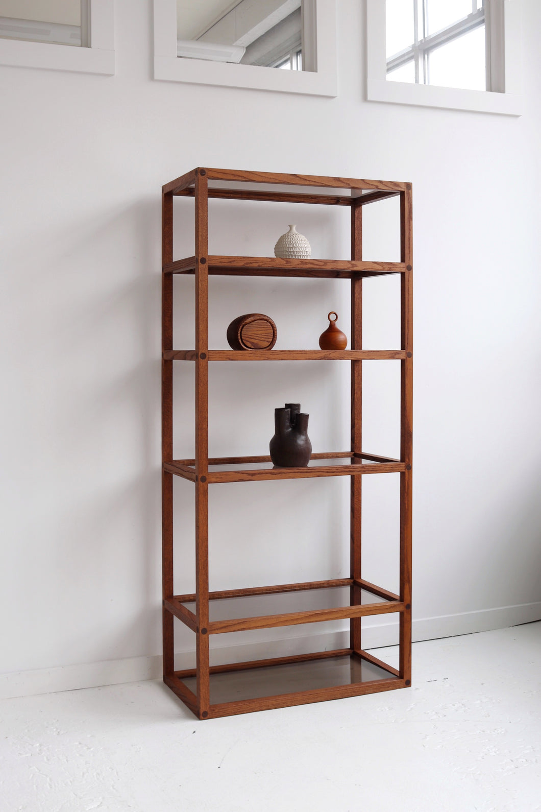 Oak & Smoked Glass Shelf