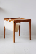 Load image into Gallery viewer, Teak &amp; Canvas Magazine Side Table
