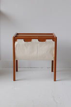 Load image into Gallery viewer, Teak &amp; Canvas Magazine Side Table
