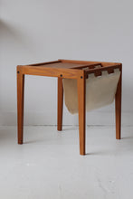 Load image into Gallery viewer, Teak &amp; Canvas Magazine Side Table
