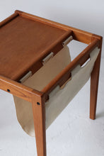 Load image into Gallery viewer, Teak &amp; Canvas Magazine Side Table
