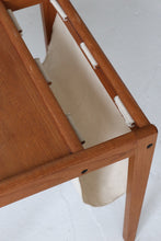 Load image into Gallery viewer, Teak &amp; Canvas Magazine Side Table
