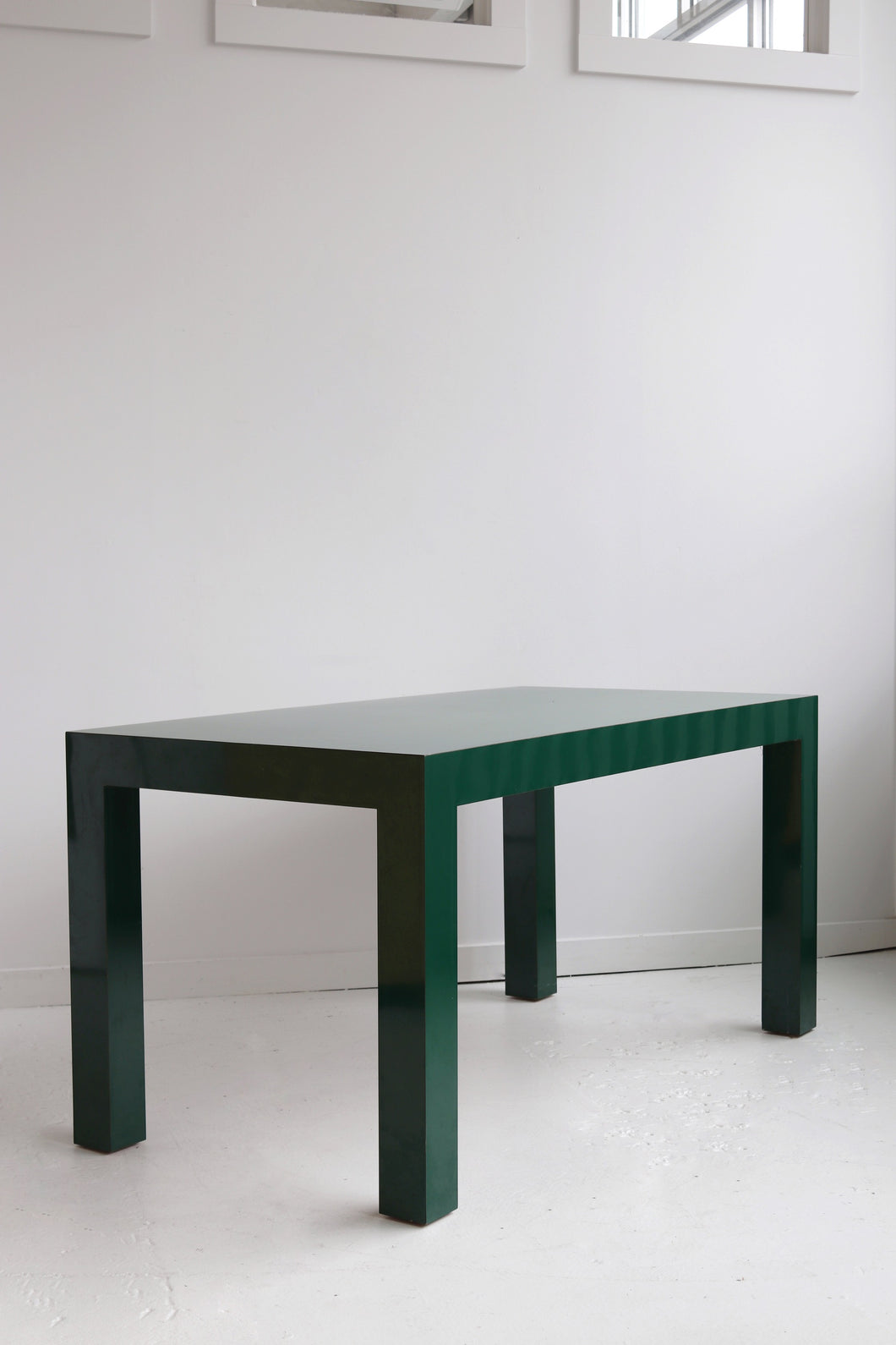 1980's Kelly Green Laminate Parsons Dining Table
