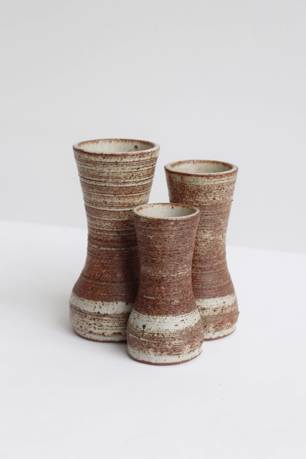 Studio Pottery Vase Trio