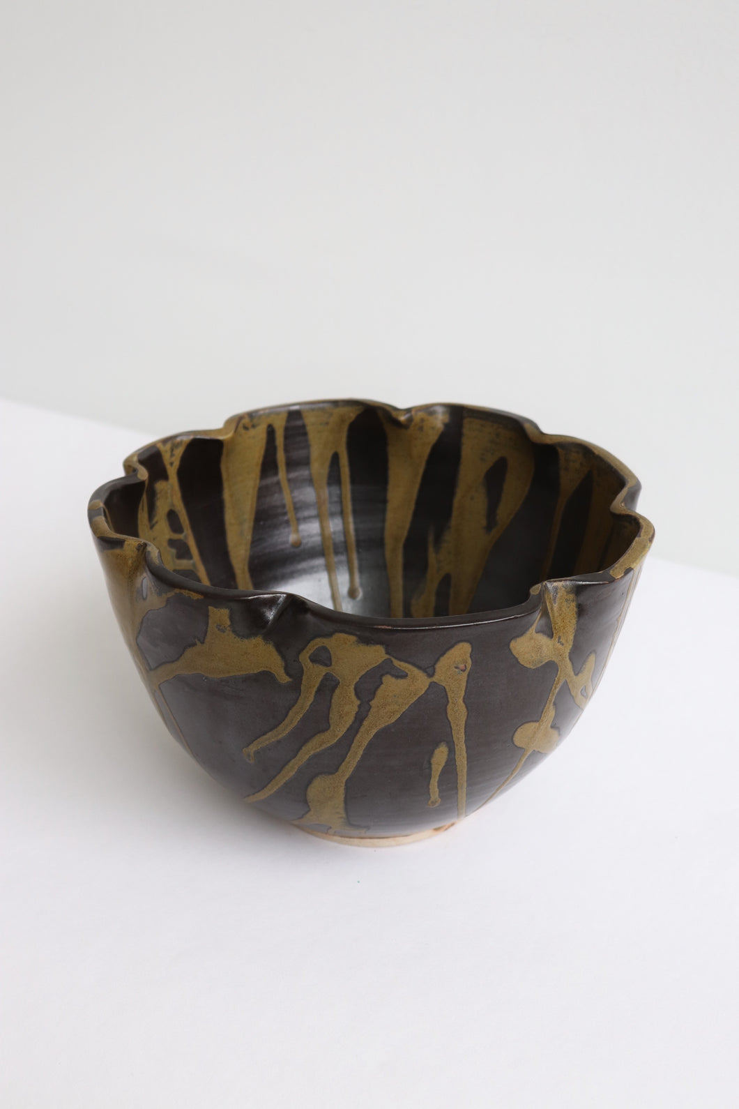 Studio Pottery Scalloped Edge Bowl