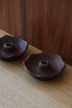 Load image into Gallery viewer, Walnut Dish Candle Holder
