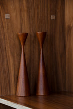 Load image into Gallery viewer, Sculpted Teak Candle Holders
