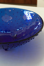 Load image into Gallery viewer, Cobalt Hobnail Glass Bowl
